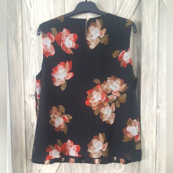 Calvin Klein Pleated Floral Sleeveless Top XL - Picture 4 of 5